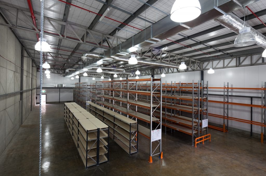 Newly constructed warehouse extension area of Australia Post Dandenong