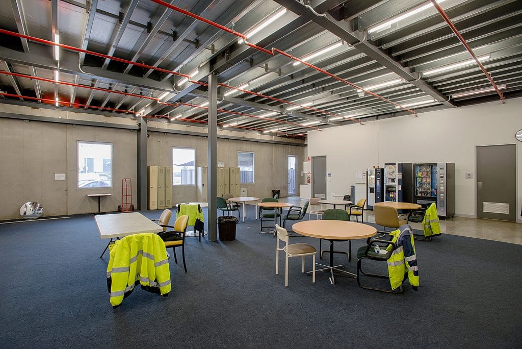 Staff area of Australia Post Derrimut with improvements to the fire system